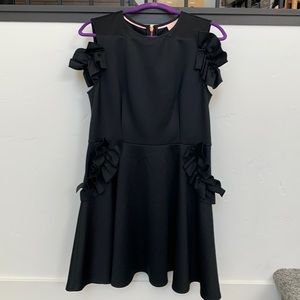 Ted Baker London black dress with ruffle detail size 4